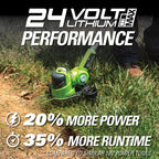 Greenworks G-MAX 40V 16'' Cordless Lawn Mower with 4Ah Battery - 25322 Model & 12-Inch 24V Cordless String Trimmer/Edger, 2.0 AH Battery Included 21342