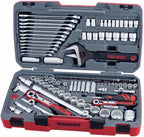 Teng Tools 127 Piece 1/4, 3/8 &amp; 1/2 Drive Metric &amp; SAE Regular/Shallow &amp; Deep Socket Set - TM127