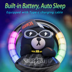 Cacacece Car Air Fresheners Cute Bear Car Voice-Activated Rhythm LED Light Automotive Air Outlet Creative Perfume Aromatherapy Decoration Accessories Air Fresheners for Cars