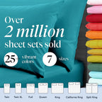LuxClub 6 PC California King Size Sheet Set Bamboo Sheets Deep Pockets 18" Eco Friendly Wrinkle Free Cooling Sheets Machine Washable Hotel Bedding Silky Soft - Teal California King