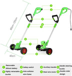 3-in-1 String Trimmer Edger Retractable Lawn Mower Hand Push Lawnmower with Roller Electric Cordless Lawn Mower for Small Gardens