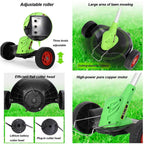 3-in-1 String Trimmer Edger Retractable Lawn Mower Hand Push Lawnmower with Roller Electric Cordless Lawn Mower for Small Gardens