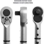 OEMTOOLS 37309 3/4” Drive Click-Style Torque Wrench, 40 Long, 85-410 Ft-Lb (115.24-555.89 Nm), Foot Pound &amp; Newton Meter Scales, Accurate to +/- 4%, Steel Body with Knurled Aluminum Handle