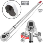 OEMTOOLS 37309 3/4” Drive Click-Style Torque Wrench, 40 Long, 85-410 Ft-Lb (115.24-555.89 Nm), Foot Pound &amp; Newton Meter Scales, Accurate to +/- 4%, Steel Body with Knurled Aluminum Handle