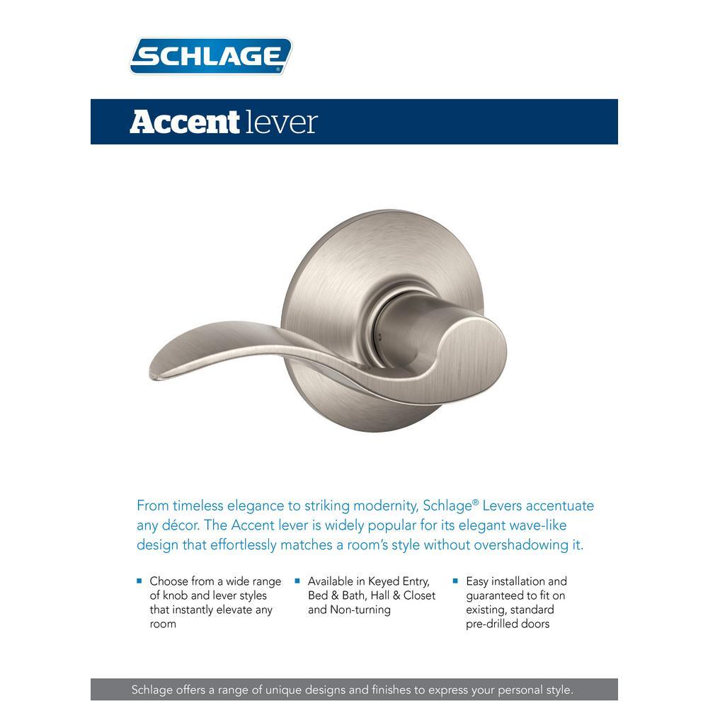 Accent Satin Nickel Privacy Bed/Bath Door Lever