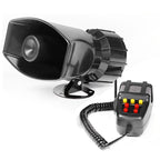 12V Car Alarm Air Horn Tone Sound Car Emergency Siren Car Siren Horn Mic PA Speaker System Emergency Amplifier Hooter 60W 110DB