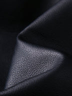 mens washed pu leather zip up pocket detachable hooded elastic hem thick jackets