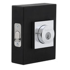 Square Contemporary Polished Chrome Single Cylinder Deadbolt Featuring SmartKey Security
