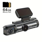64GB Card,Dash Cam For Cars,1080P Dual Camera, Front Inside,3.16 Inch IPS Screen,G Sensor High Definition Night Vision Loop Record,Wide Angle