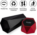 JUSTTOP Car Trash Can with Lid, Diamond  Small Automatic Portable Trash Can, Easy to Clean, Used in Car Home Office (Red)