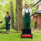 Relaxdays Manual Lawn Mower with Catcher Silent Cutting Height Adjustment 29.5 cm Cutting Width Spindle Mower, Black/Red