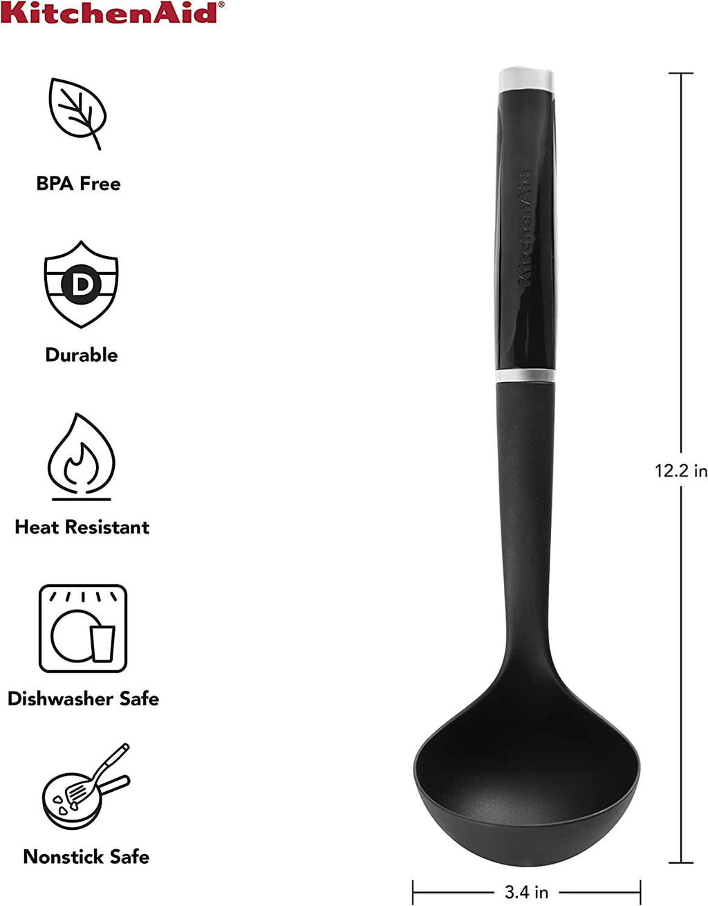 KitchenAid Classic Soup Ladle, One Size, Black 2