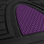 FH Group Automotive Floor Mats - Heavy-Duty Rubber Floor Mats for Cars, Universal Fit Full Set, Climaproof Floor Mats, Trimmable Floor Mats for Most Sedan, SUV, Truck Floor Mats Purple