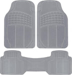 BDK Original ProLiner 3 Piece Heavy Duty Front &amp; Rear Rubber Floor Mats for Car SUV Van &amp; Truck, Gray - All Weather Floor Protection with Universal Fit