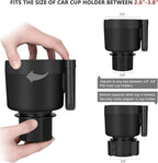 SuraCar Cup Holder Expander Adapter (Adjustable) with Phone Holder Holds Most Car Cup Holder and Phones, Compatible with Large 32/40 oz Bottles, Big Drinks, Mugs