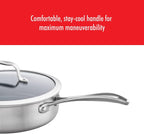 ZWILLING Spirit Ceramic Nonstick Saute Pan, 3-qt, 2-inch, Stainless Steel