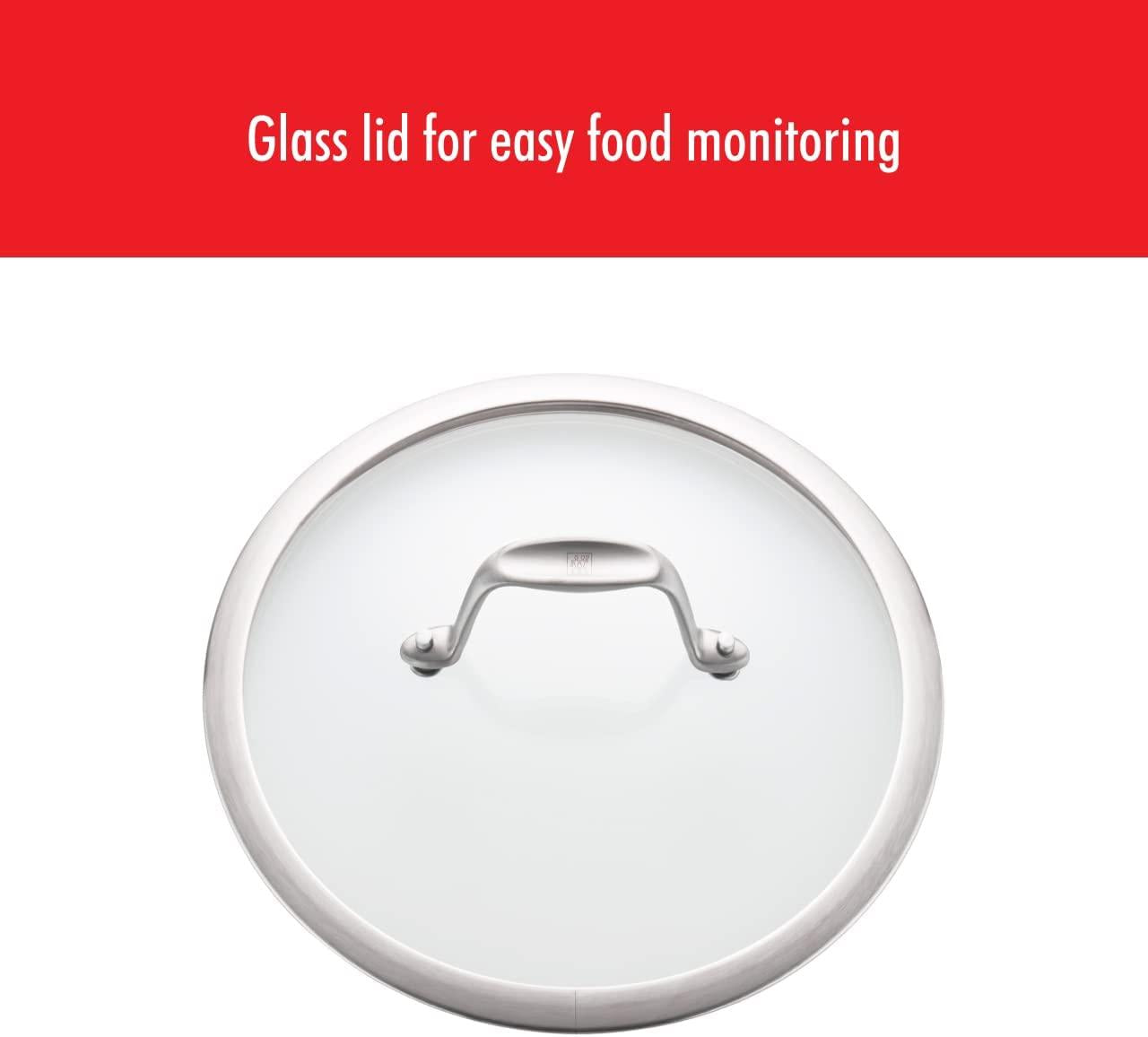 ZWILLING Spirit Ceramic Nonstick Saute Pan, 3-qt, 2-inch, Stainless Steel