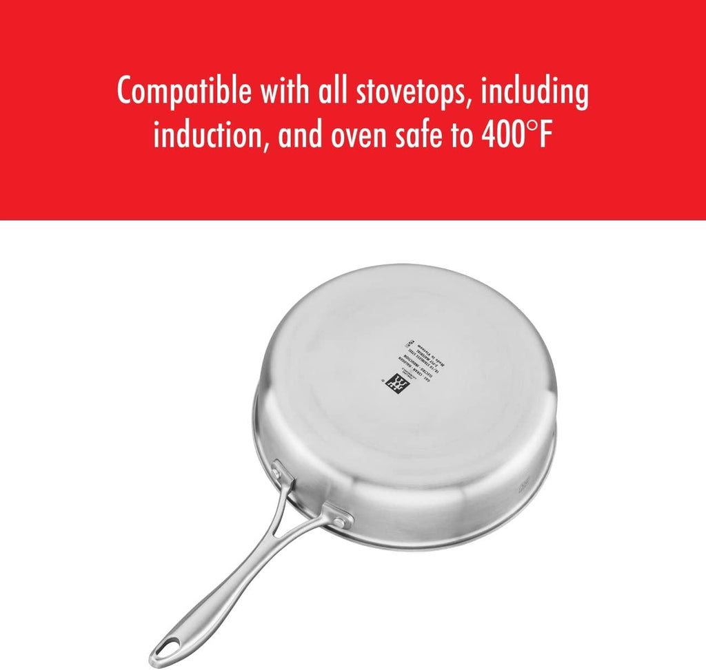 ZWILLING Spirit Ceramic Nonstick Saute Pan, 3-qt, 2-inch, Stainless Steel