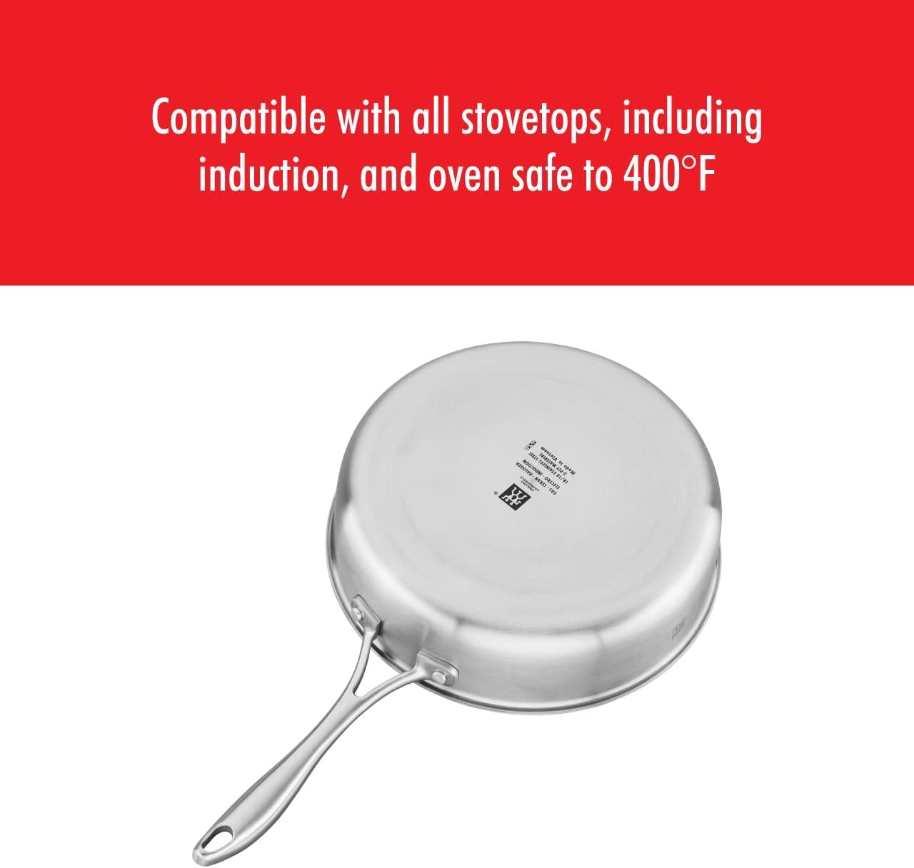 ZWILLING Spirit Ceramic Nonstick Saute Pan, 3-qt, 2-inch, Stainless Steel