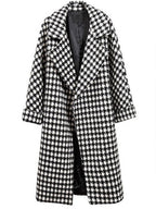 Houndstooth Woolen Coat