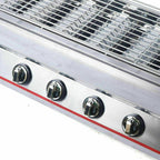 Commercial Gas LPG Grill 2800PA Outdoor BBQ Tabletop Cooker 8-Burner Smokeless