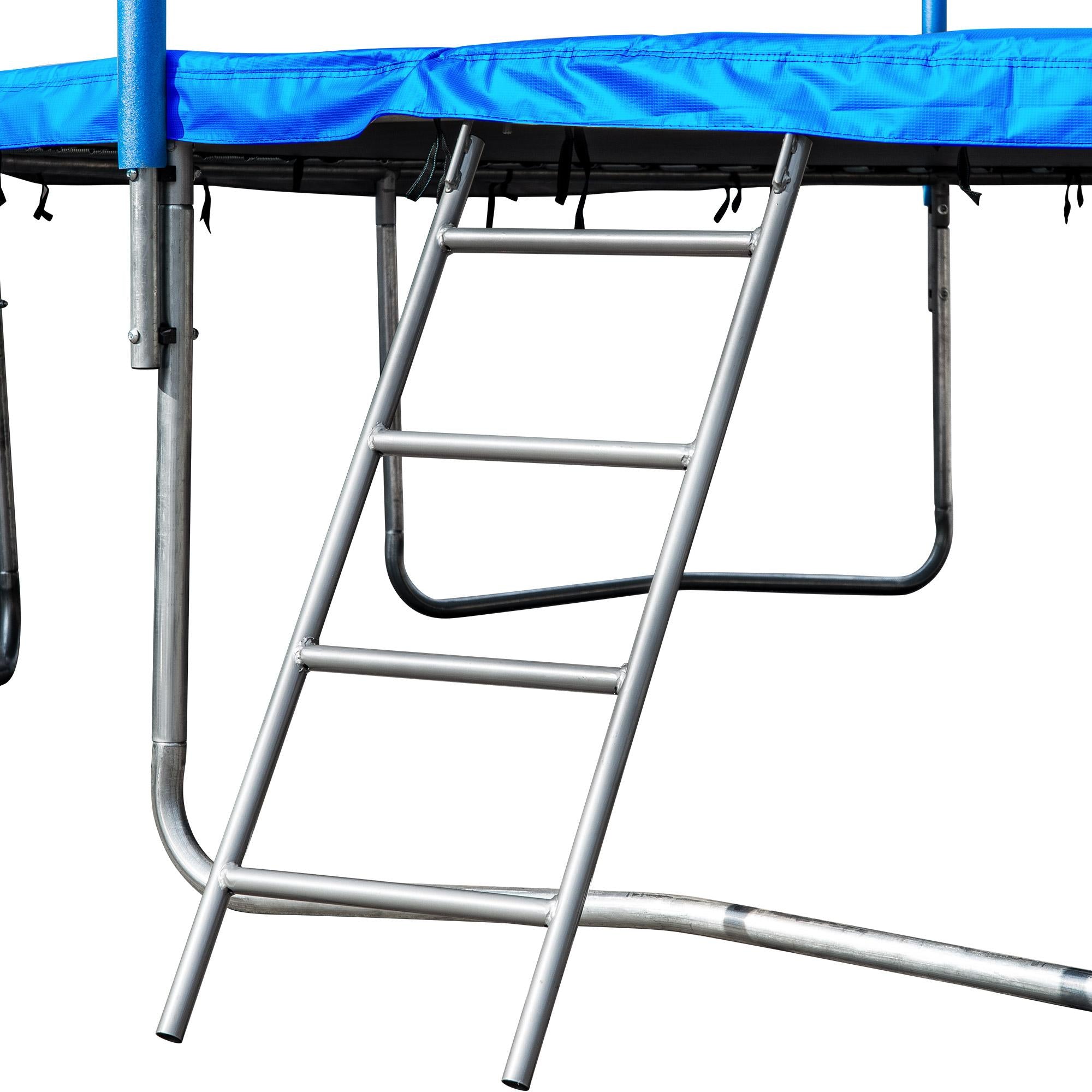 16FT Trampoline, 2021 Upgraded Outdoor Round Trampoline with Safety Enclosure, Basketball Hoop and Ladder, Outdoor Trampoline for Family School Entertainment, Heavy Duty Frame and Coiled Spring, B235