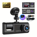 1080P 2 Cameras Dash Cam W/ IR Night Vision, Loop Recording &amp; 2" IPS Screen