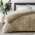 Bare Home Shaggy Fleece Duvet Cover King/Cal King Size - Plush Duvet Cover - Super Soft &amp; Luxury - Hidden Zipper Closure - All Season Bedding Duvet Cover (King/Cal King, Sand)