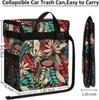 ELONGRIVER Car Trash Can Bin for Car Back Seat Leak Proof, Cute Car Trash Bag Hanging, Vehicle Trash Can for SUV Truck Van, Automotive Car Garbage Cans Front Seat Red Leaves