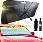JASVIC Car Windshield Sun Shade Umbrella - Foldable Car Umbrella Sunshade Cover UV Block Car Front Window (Heat Insulation Protection) for Auto Windshield Covers Most Cars (Large)