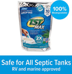 Camco TST MAX RV Toilet Treatment Drop-INs | Control Unwanted Odors and Break Down Waste and Tissue | Septic Tank Safe | Ocean Breeze Scent | 10-pack (41613)