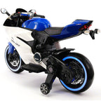 2023 Racing Style Ride On Toy Motorcycle Car for Kids 12V Battery Powered  Blue
