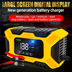 12V 6 Amp Intelligent Automatic Battery Charger/Maintainer With LCD Screen, Impulse Repair &amp; Summer/Winter Modes