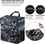 Vankor Trash Can for Car, Trash Bag Bin Hanging Waterproof Automotive Leak Proof Vehicle Garbage Cans Colorful Leaves