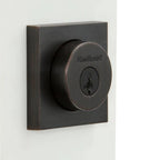 158 Series Square Contemporary Venetian Bronze Single Cylinder Deadbolt Featuring SmartKey Security
