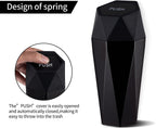 JUSTTOP Car Trash Can with Lid, Diamond  Small Automatic Portable Trash Can, Easy to Clean, Used in Car Home Office Interior Accessories, 2PCS (Black)