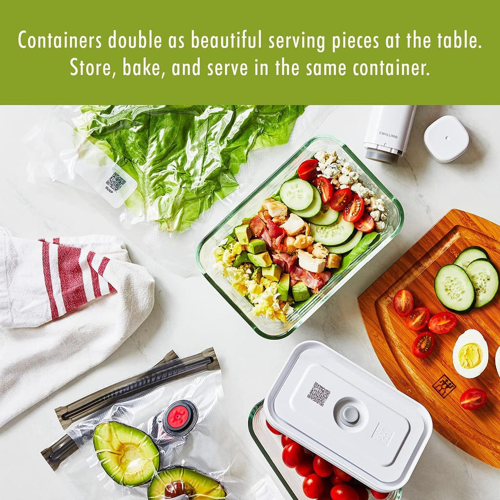 ZWILLING Fresh & Save 2-Piece Small Glass Airtight Food Storage Container, Meal Prep Container