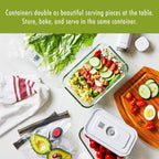 ZWILLING Fresh & Save 2-Piece Small Glass Airtight Food Storage Container, Meal Prep Container