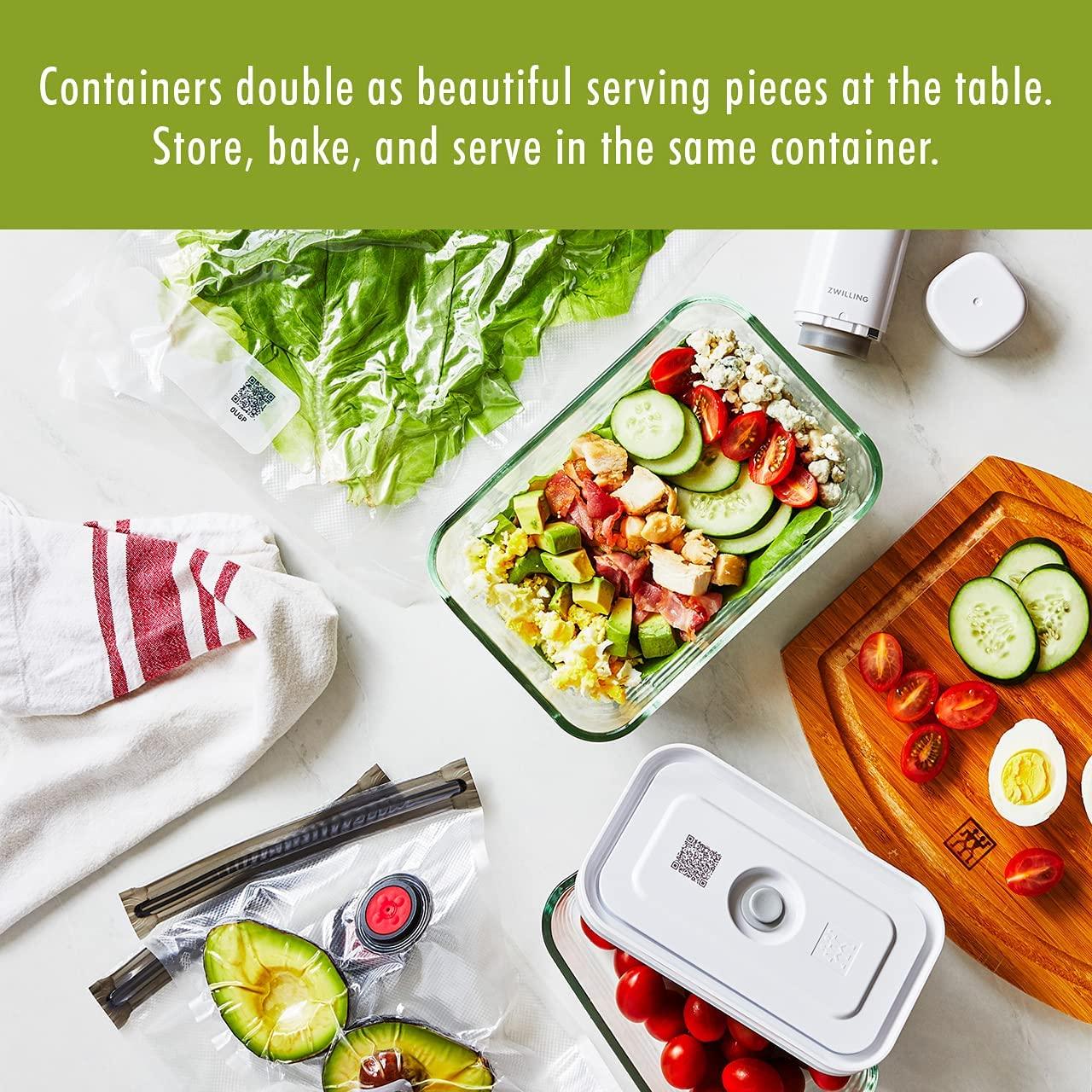 ZWILLING Fresh & Save 2-Piece Small Glass Airtight Food Storage Container, Meal Prep Container
