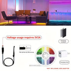 Create A Magical Ambience With 5050 RGB Led Strip Lights - Music Sync Color Changing, Remote Control, Perfect For Home, Garden, Party, And More!