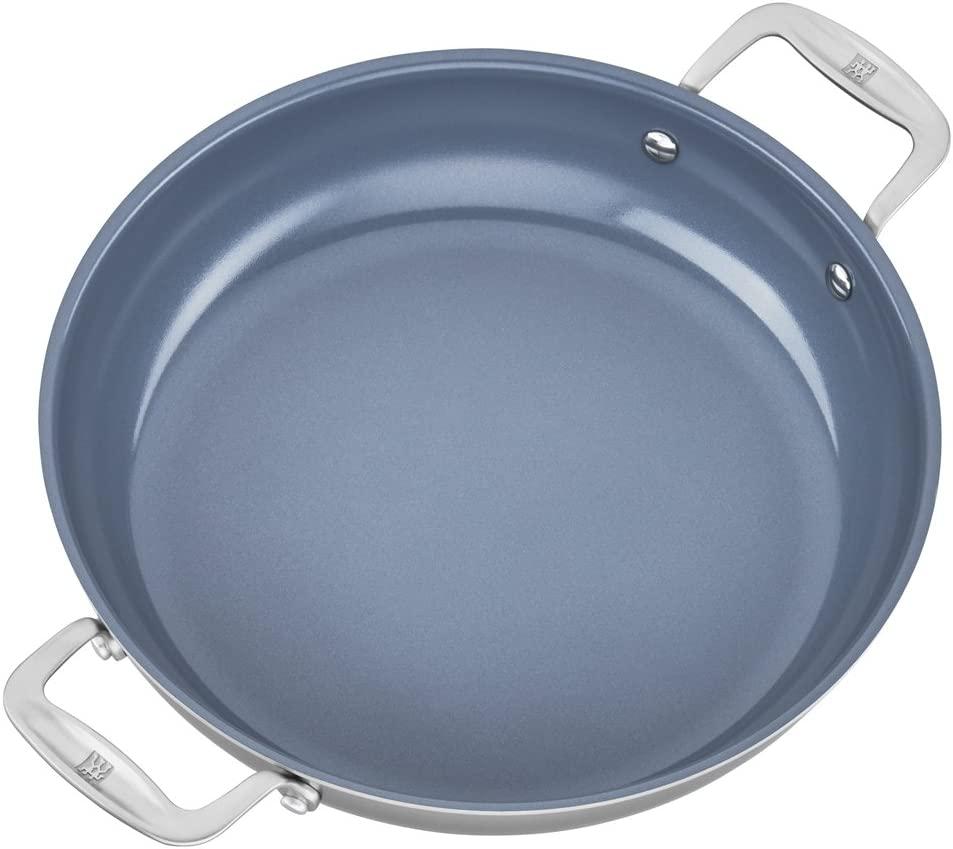 ZWILLING Spirit Ceramic Nonstick Braiser, 4-qt, Stainless Steel/Grey