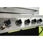 Propane Grill 5-Burners 55000 BTU Heat Thermometer Grease Pan  Steel