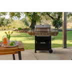 Propane Grill 5-Burners 55000 BTU Heat Thermometer Grease Pan  Steel