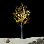 6FT Snowflake Christmas Tree with 96 LED Lamp For Outdoor Party Decorate Xmas