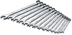 SK Professional Tools 86026 14-Piece 12-Point Metric Long Combination Wrench Set - SuperKrome Finish, Set of 14 Chrome Wrenches Made in USA