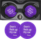 8sanlione 2 Pack Car Cup Holder Coasters, 2.75 Inch Non-Slip PVC Insert Cup Coaster, Anti-Scratch Auto Cup Mats for Women Men, Vehicle Interior Accessories for Car, SUV, Truck (D Deep Purple/2PCS)