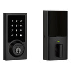 SmartCode 915 Touchscreen Contemporary Matte Black Single Cylinder Electronic Deadbolt Featuring SmartKey Security