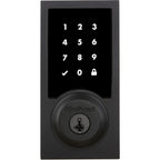 SmartCode 915 Touchscreen Contemporary Matte Black Single Cylinder Electronic Deadbolt Featuring SmartKey Security
