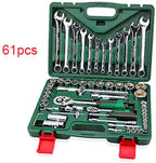 Keys For Car Repair Ratchet Wrench Set Universal Socket Head Combination Torque Gear Spanner Collection Hand Tool Kit,61pcs