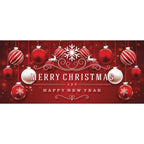 7 ft. x 16 ft. Red Ornaments in Snow Christmas GaraDoor Decor Mural for Double Car Garage